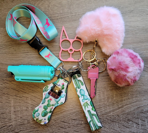 Pinky Kitty Safety Keychain