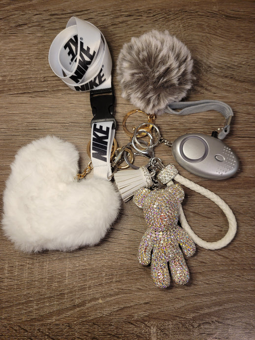 Snow Teddy Keychain