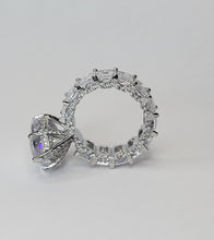 Load image into Gallery viewer, Princess Cut White Quartz Engagement Diamond Baguette Silver Ring CZ Band Hip Hop Jewelry Gift for her Women Accessories