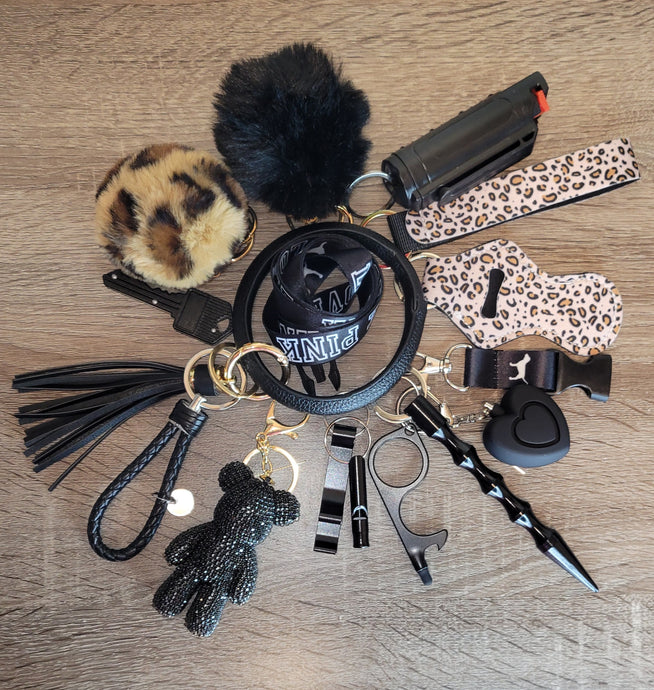 Leopard Trendy Bear Keychain