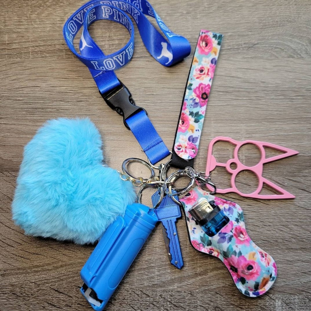 Blue Baby Kitty Safety Keychain