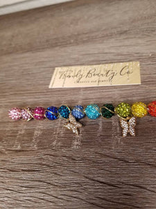 Trendy Atm Credit Card Clip Grabber Holder Keychain Long Nail Tool Bracelet helper buddy pom gag gift for her rainbow Easter Graduation 