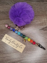 Load image into Gallery viewer, Trendy Atm Credit Card Clip Grabber Holder Keychain Long Nail Tool Bracelet helper buddy pom gag gift for her rainbow Easter Graduation 