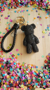 Keychains Teddy Glitter Rhinestones Gift for her Easter Add on Safety Keychains Glitter Graduation 