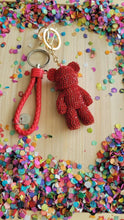Load image into Gallery viewer, Keychains Teddy Glitter Rhinestones Gift for her Easter Add on Safety Keychains Glitter Graduation 