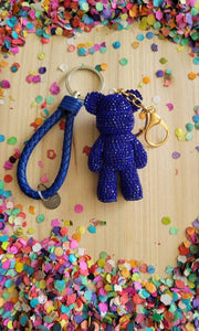 Keychains Teddy Glitter Rhinestones Gift for her Easter Add on Safety Keychains Glitter Graduation 