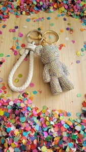 Keychains Teddy Glitter Rhinestones Gift for her Easter Add on Safety Keychains Glitter Graduation 